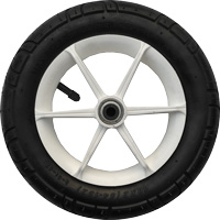 Focus, 10", plastic wheel, white, rubber or EVA tire