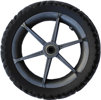 Focus, 10", plastic wheel, graphite, rubber or EVA tire