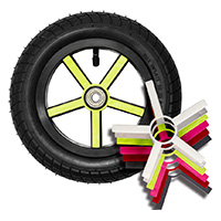 U10, 10" plastic wheel, colored overlay