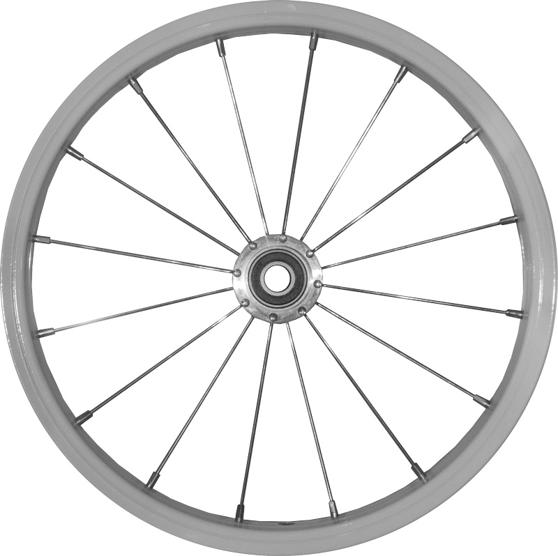 12" aluminium wheel, stainless spoke